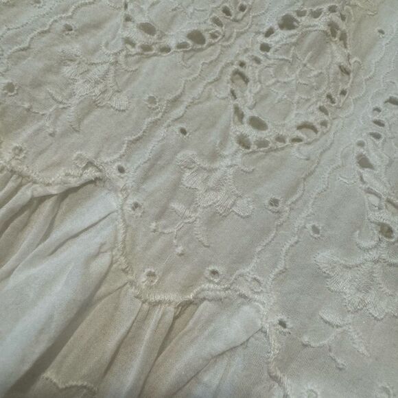 Maeve Tiered Eyelet Midi Dress White Women’s SIZE 4P - Picture 5 of 14